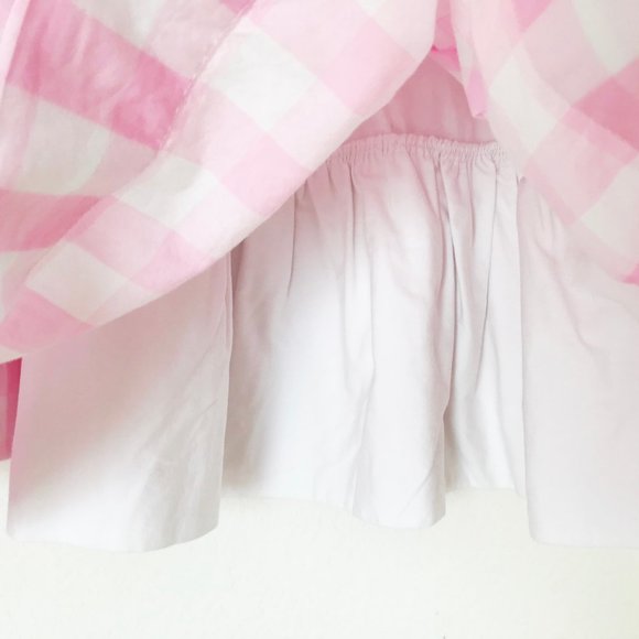 Mezzo Piano Japan Brand Girls Pink White Plaid Bow Flared Dress 130 6 7 8 - Picture 6 of 8
